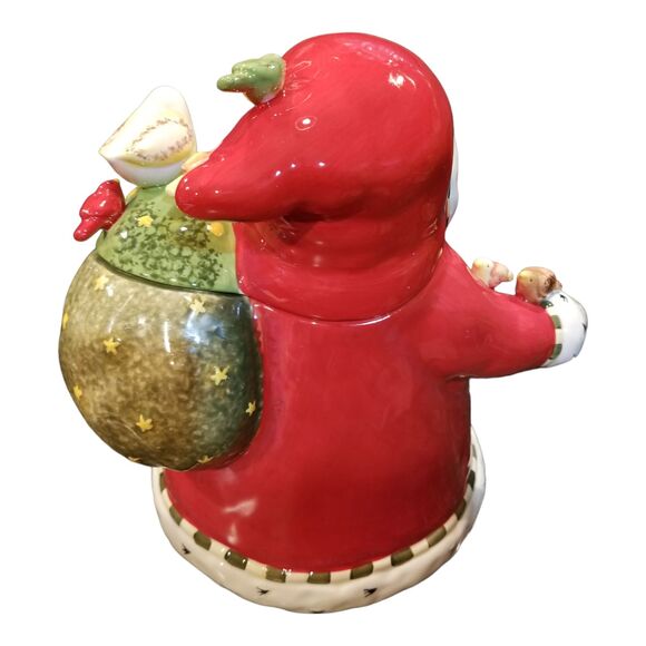 Vintage Gibson 2003 Christmas Santa & Friends Cookie Jar Holiday Decor Red Birds - Picture 5 of 10